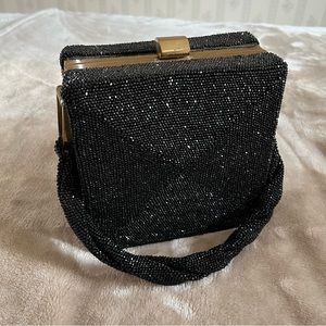Vintage 1940's Du Bonnette Carnival Glass Beaded Box Bag